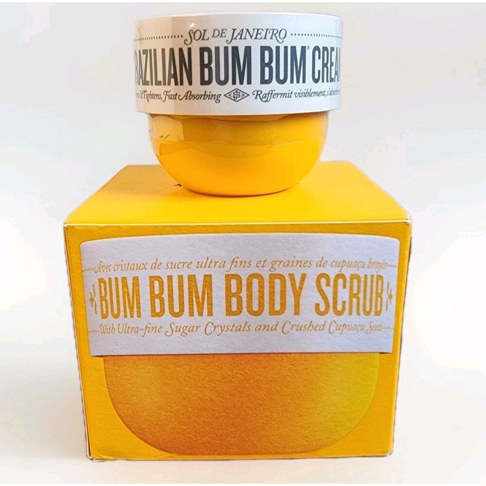 NEW Sol de Janeiro Bum Bum Set – Body Scrub 7.8 oz + Cream 2.5 oz